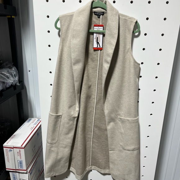 NWT Hilary Radley Ladies' Faux Wool Vest Beige Size M - Picture 2 of 4
